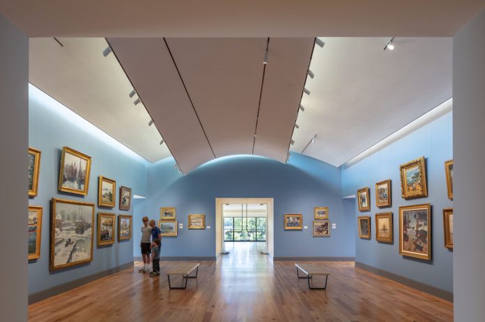 THE WESTERLY Museum of American Impressionism, founded by Westerly High School graduates and philanthropists Dr. Thomas P. and Cynthia D. Sculco officially opened to the public on Watch Hill Road on Thursday. / WARREN JAGGER PHOTOGRAPHY