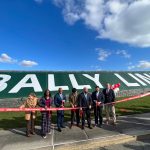 NEW YORK CITY Mayor Eric Adams, third left, participates in the ribbon cutting ceremony at Bally Golf Links, formerly Trump Links, in the Bronx borough of New York in January 2024. Bally’s Corp. has secured a license to build and operate a casino in New York City, according to a report by The Associated Press. / AP FILE PHOTO VIA THE MAYORAL PHOTOGRAPHY OFFICE/MICHAEL APPLETON