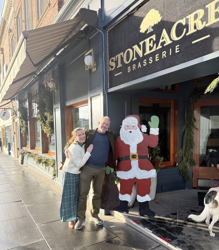 FESTIVE FEAST: Stoneacre Hospitality Group co-owners Nicole Canning and chef Christopher Bender stand outside one of their restaurants, Stoneacre Brasserie in Newport, which will be one of a handful of Newport restaurants that will be open and serving on Christmas Day this year.
COURTESY STONEACRE EXPERIENCES FESTIVE FEAST: Stoneacre Hospitality Group co-owners Nicole Canning and chef Christopher Bender stand outside one of their restaurants, Stoneacre Brasserie in Newport, which will be one of a handful of Newport restaurants that will be open and serving on Christmas Day this year.
COURTESY STONEACRE EXPERIENCES