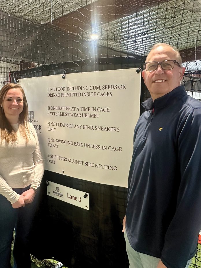 REC SPACE: Sean, right, and Chase Stalls, co-founders of Aquidneck Island Sports in Portsmouth, launched the business after being unable to find gym space for baseball and softball players on Aquidneck Island.  PBN PHOTO/CHRISTOPHER ALLEN