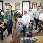 8 bros find film success FILM FAMILY: The Kinnane Brothers film production company has worked on several projects with Kevin James, including their latest film, “Solo Mio,” which was released Feb. 6. Pictured from left in their Little Compton studio are brother-in-law Jeffrey Azize and brothers Daniel Kinnane, Brendan Kinnane, Patrick Kinnane, Peter Kinnane and John Kinnane.
PBN PHOTO/DAVID HANSEN