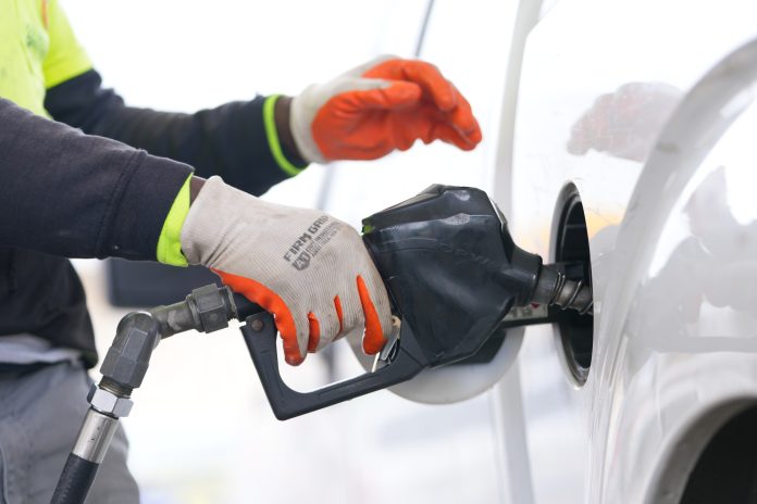 THE AVERAGE WEEKLY price of self-serve, regular unleaded gasoline in Rhode Island has risen 11 cents since Monday, according to data provided by AAA. / AP PHOTO/JULIO CORTEZ