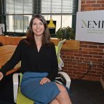 From trials to treatment: Working as executive director at the New England Medical Innovation Center, Jenny Hoffman helps connect med-tech entrepreneurs with funding and clinical access.  PBN PHOTO/­ELIZABETH GRAHAM