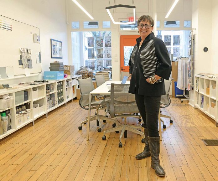 Rock-solid rebrand: Kelly Taylor renamed her studio, formerly Kelly Taylor Interior Design, to Rocksalt Studio to better reflect the multiple designers and contributors to each project.
PBN PHOTO/ELIZABETH GRAHAM Rock-solid rebrand: Kelly Taylor renamed her studio, formerly Kelly Taylor Interior Design, to Rocksalt Studio to better reflect the multiple designers and contributors to each project.
PBN PHOTO/ELIZABETH GRAHAM