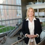 Raising the school’s voice: Laura Baldwin, chief marketing officer at Roger Williams University, said her role at the university boils down to connecting the right people with the right issues to solve problems.  PBN PHOTO/­ELIZABETH GRAHAM