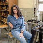 Mindful manufacturing: Rachel Ajaj’s design studio, Air & Anchor, manufactures its products at her local family-run facility, keeping skilled labor in jewelry making in-state.  PBN PHOTO/­TRACY JENKINS