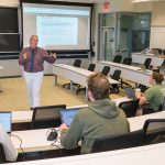 A BIT EMPTY: Charles Cullinan, Bryant University Accounting Department chair and professor, teaches a class at Bryant in Smithfield in 2025. Industry leaders are concerned about the lack of accounting students moving through the pipeline. PBN FILE PHOTO/MICHAEL SALERNO