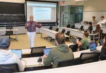 A BIT EMPTY: Charles Cullinan, Bryant University Accounting Department chair and professor, teaches a class at Bryant in Smithfield in 2025. Industry leaders are concerned about the lack of accounting students moving through the pipeline. PBN FILE PHOTO/MICHAEL SALERNO