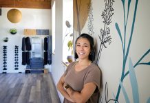 IN A GOOD PLACE: ­Physical therapist Amy Smith decided to launch her own therapy business with her wife, Emily Smith, in 2020. Roots Physical Therapy and Yoga has grown ever since.  PBN PHOTO/­MICHAEL SALERNO