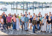 AVTECH Software Inc. on the water: AVTECH employees are ready to embark on a company outing.
COURTESY AVTECH SOFTWARE INC.
