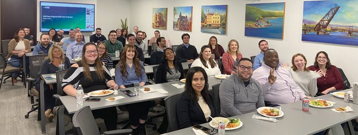 CHOW TIME: CBIZ staff members in Rhode Island enjoy a meal together as they review the firm’s performance for 2025.
COURTESY CBIZ INC. CHOW TIME: CBIZ staff members in Rhode Island enjoy a meal together as they review the firm’s performance for 2025.
COURTESY CBIZ INC.