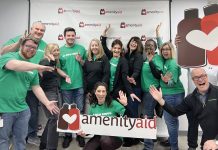 Delta Dental of Rhode Island JOINING FORCES: Delta Dental employees volunteer with Amenity Aid, which provides essential hygiene products to those in need.
COURTESY DELTA DENTAL OF RHODE ISLAND