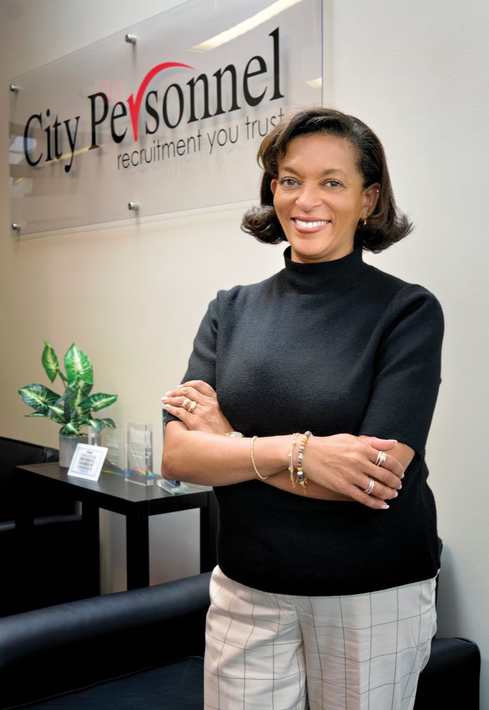 Dawn Apajee founded
Providence-based staffing firm
City Personnel Inc. in 2006. / PBN PHOTO/MICHAEL SALERNO Dawn Apajee founded
Providence-based staffing firm
City Personnel Inc. in 2006. / PBN PHOTO/MICHAEL SALERNO
