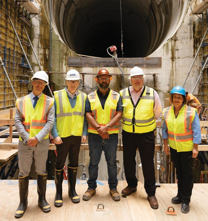 Suited up: Narragansett Bay Commission employees at a work site.  COURTESY NARRAGANSETT BAY COMMISSION