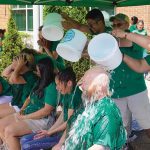 MAKING A SPLASH: Neighborhood Health staff members participate in an ice bucket “CEO Challenge” to support Rhode Islanders living with ALS. COURTESY NEIGHBORHOOD HEALTH PLAN OF RHODE ISLAND