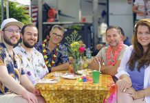 Red House Custom Building LLC IS THIS PARADISE? Red House employees have a tropical-themed lunch.
COURTESY RED HOUSE CUSTOM BUILDING LLC