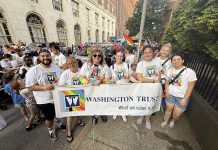 The Washington Trust Company
Block party: Washington Trust employees gather during the company’s annual Employee Fest in March 2026.
COURTESY THE WASHINGTON TRUST CO.