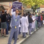 At hospitals, both management and residents feeling financial woes INTERNS AND RESIDENTS represented by the Committee of Interns and Residents rallied outside Rhode Island Hospital on June 5 as the union attempts to negotiate its first contract with Brown University Health. / PBN FILE PHOTO/CHRISTOPHER ALLEN