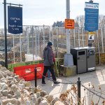 MORE OF THE SAME: Walkers heading south on the Newport Cliff Walk in 2023 are stopped at Narragansett Avenue by fencing because part of the historic walk collapsed in 2022. Little has changed since then. PBN FILE PHOTO/DAVID HANSEN