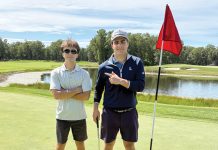 TEEING OFF: Cranston natives Raymond Mahoney, right, and Eric Whitlock have opened Fairway Finds, a golf shop providing access to high-quality new and preowned equipment, in North Kingstown. COURTESY FAIRWAY FINDS