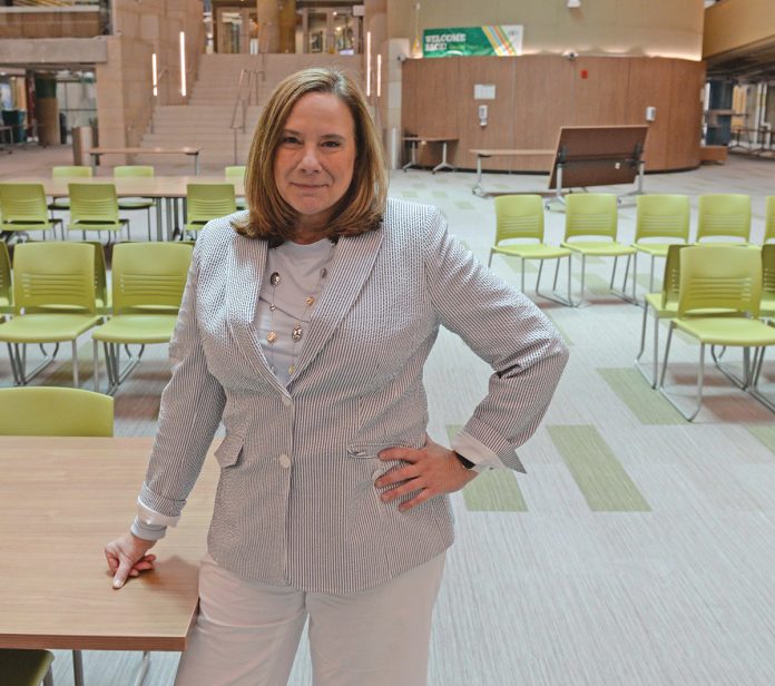 A Higher Calling: Amy Kempe, chief of staff at the Community College of Rhode Island, has guided the college through crisis and growth, including the Rhode Island Promise Program, believing that leadership means equipping others.
PBN PHOTO/ELIZABETH GRAHAM A Higher Calling: Amy Kempe, chief of staff at the Community College of Rhode Island, has guided the college through crisis and growth, including the Rhode Island Promise Program, believing that leadership means equipping others.
PBN PHOTO/ELIZABETH GRAHAM