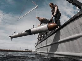RHODE ISLAND-BASED defense technology company Vatn Systems Inc. and Taiwan's National Chung-Shan Institute of Science and Technology have agreed to explore joint naval defense projects on behalf of Taiwan's Ministry of National Defense. Among Vatn's products is a autonomous underwater vehicle platform torpedo called the S12, pictured, which is produced in Bristol. / COURTESY VATN SYSTEMS INC.