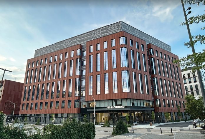 NEW DIGS: The 30,000-square-foot Ocean Sate Labs is located on the fourth floor of 150 Richmond St., Providence. The new building in the 195 District also houses the R.I. Department of Health laboratory.  PBN PHOTO/WILLIAM HAMILTON 