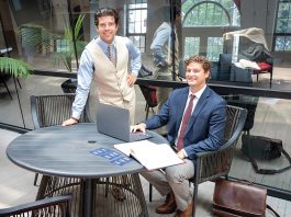 Contract House LLC law firm cuts costs with AI Attorney-Guided AI: Founding partners John Feeney, left, and Maxwell Holland run Contract House’s flat-rate, attorney-reviewed artificial intelligence law model in Newport.
PBN PHOTO/DAVID HANSEN