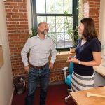 Accelerating health startups: NEMIC From idea to reality: Dom Messerli, CEO and president of Lenoss Medical Inc., speaks with Dr. Jennifer Hoffmann, president of New England Medical Innovation Center, which connects startups and investors.
PBN PHOTO/TRACY JENKINS