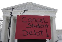 WalletHub: R.I. has 16th-highest student loan debt in the nation A DEMONSTRATION SIGN is seen outside the U.S. Supreme Court in Washington, D.C., in June 2023 before a divided high court stuck down the Biden administration's $400 billion student loan forgiveness plan. Rhode Island has the 16th-highest student loan debt burden in the nation, according to WalletHub. / AP FILE PHOTO/MARIAM ZUNHAIB