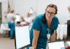 LEARNING THE ROPES: Andrea Hale, an advanced practice clinician in pulmonary critical care at Kent Hospital, participates in Epic system training. COURTESY CARE NEW ENGLAND  HEALTH SYSTEM