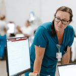 DATA DRIVEN: Healthcare’s hottest jobs aren’t all at the bedside LEARNING THE ROPES: Andrea Hale, an advanced practice clinician in pulmonary critical care at Kent Hospital, participates in Epic system training.
COURTESY CARE NEW ENGLAND
HEALTH SYSTEM