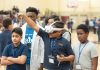 SEED TO STEM: Fifth and sixth grade students at Times2 STEM Academy in Providence use virtual reality stations at the Ocean Technology and Engineering Lab.  COURTESY COURAGE BUILDER
