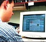 This teenager clicks on viaAmerica Online.