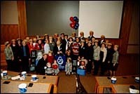Walk America supporters meetat Amica's corporate headquartersin Lincoln. Walk America supporters meet<br>at Amica's corporate headquarters<br>in Lincoln.