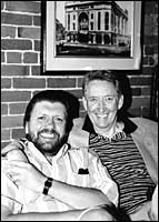 Oskar Eustis (left) andfounding artistic directorAdrian Hall.(Al Alexio) Oskar Eustis (left) and<br>founding artistic director<br>Adrian Hall.<br>(Al Alexio)