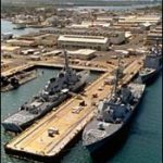 U.S. Navy warships mooredat Pearl Harbor. (U.S.Navy photo)