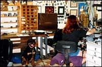Corbie the Rottweiler with her mistressRita Richardson at E&S Tool & Die Corbie the Rottweiler with her mistress<br>Rita Richardson at E&S Tool & Die