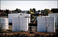 Fuel tanks off Allens Avenuein Providence. Fuel tanks off Allens Avenue<br>in Providence.
