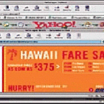 HAWAII fare sale is an Orbitz pop-up ad on a Yahoo! screen.