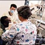 Adult patient is being treated