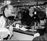 Small coffeehouses competing with java giants Joe Albergo with customers at CupO' Joe's.