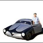 Drag racing promoters eagerly awaiting airport corp. OK Ken Swain stands by his modifiedKarman Ghia.