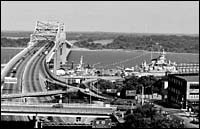 Braga Bridge spanning the Taunton River from Fall River to Somerset Braga Bridge spanning the Taunton <br> River from Fall River to Somerset