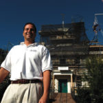 Michael Martone, of Martone Painting Company, at theEast Greenwich Town Hall, a recent work site