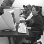 Students learn their skills throughcomputer monitors under thedirection of David Fugere.