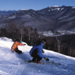 Testing the slopes at Loon Mountain in New Hampshireare two clearly skilled skiers.