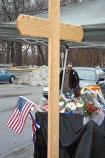 The site of The Station nightclub in WestWarwick has become a makeshift memorial. The site of The Station nightclub in West<br>Warwick has become a makeshift memorial.