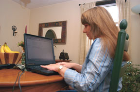 Jill Edwardson, a human resources manager, hastelecommuted for almost three years. Jill Edwardson, a human resources manager, has<BR>telecommuted for almost three years.