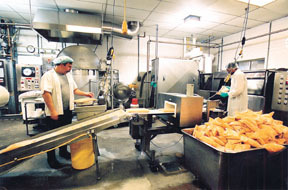 SOUP'S ON - Blount employees make soup at theseafood company's Warren plant. SOUP'S ON - Blount employees make soup at the<br>seafood company's Warren plant.